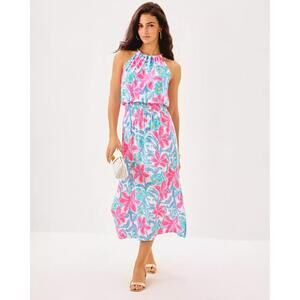 Lily Pulitzer Gracelyn Halter Midi Dress NWT Size XS Beachside Haven